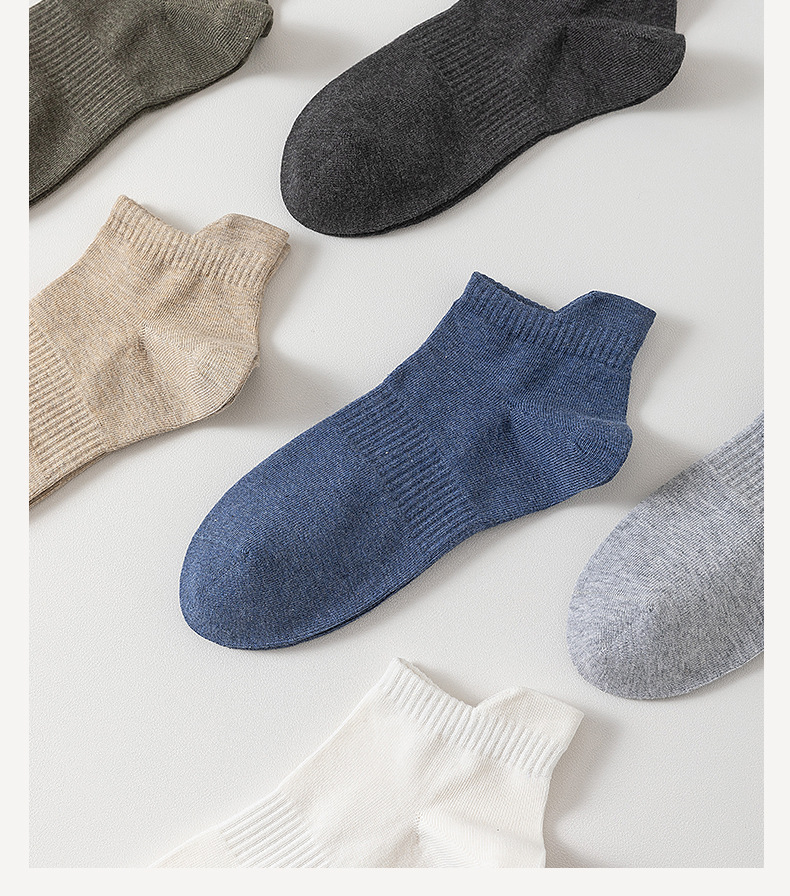 袜子男春秋短袜全棉纯棉抗菌男士棉袜短筒运动袜黑白春夏透气批发详情31