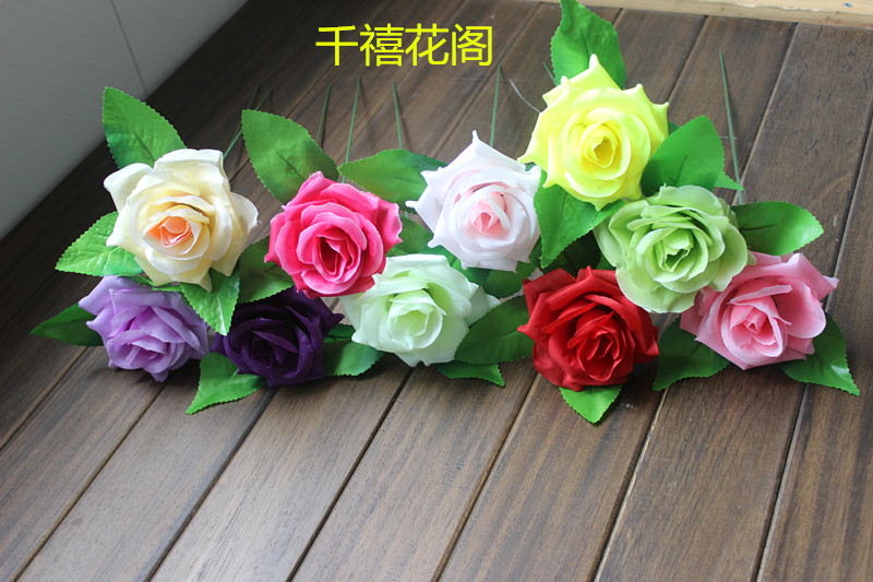 仿真花玫瑰花朵假花装饰仿真玫瑰花朵花球花墙插花花头材料绢花头详情85