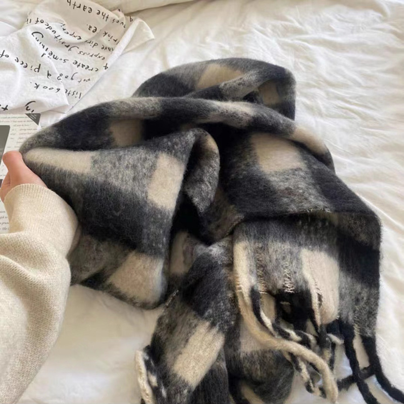 格子大集合~韩系格子流苏ins围巾女秋冬季百搭学生保暖氛围感围脖详情5