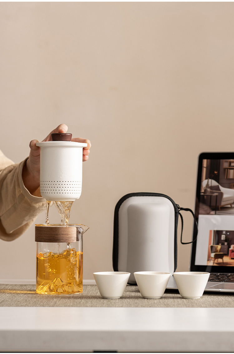高档旅行茶具套装便携防烫手抓玻璃茶壶快客杯功夫伴手礼商务礼品详情22