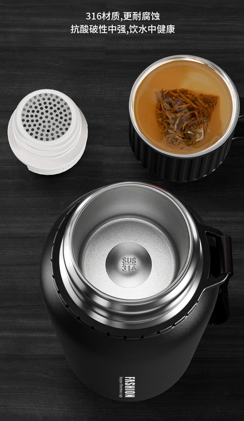 316不锈钢真空保温杯男女外出便携大容量水杯上学办公泡茶保温杯详情5