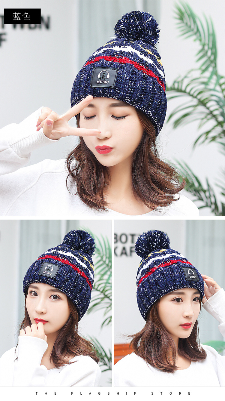 Sombrero mujer versión coreana color bola de pelo de punto sombrero otoño invierno holgado ins mostrar la cara pequeño 2021 nuevo sombrero frío pic 6