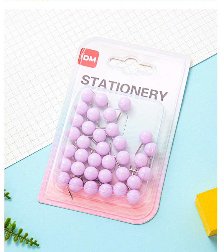 Factory-customized macaron-colored earth nails, fresh and clean round picture nails, fully absorbent packaging, cork board decorative press nails pic 9