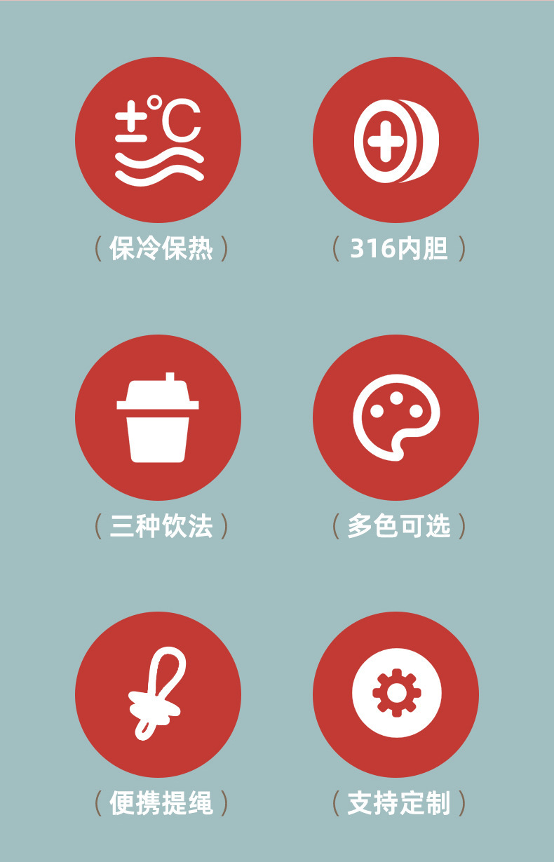 316不锈钢保温杯双饮随行水杯高颜值吸管杯铃兰花咖啡杯便携杯子详情2