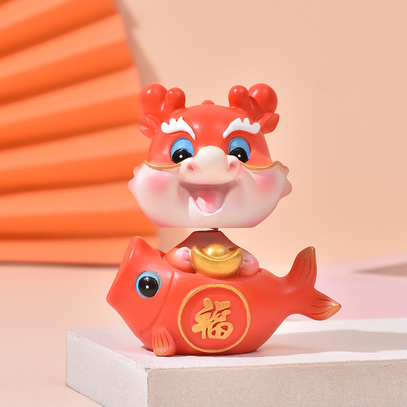 龙年吉祥物纳福祥龙摆件招财卡通摇头公仔汽车内摆件新年装饰礼品详情6