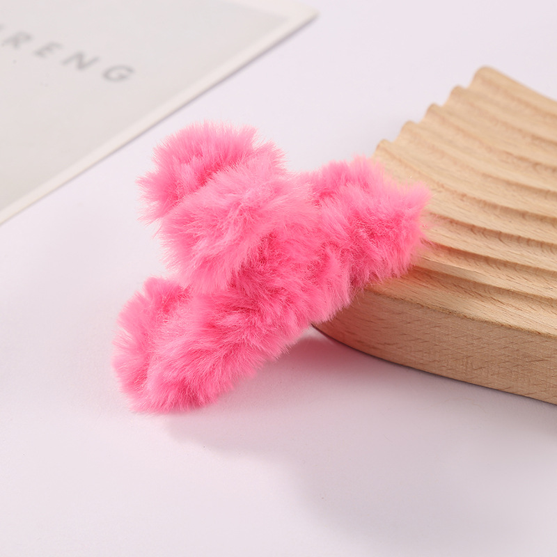 ins popular shark clip autumn and winter plush semi-tied hair clip, sweet and fluffy mini shark clip hair accessory wholesale pic 11