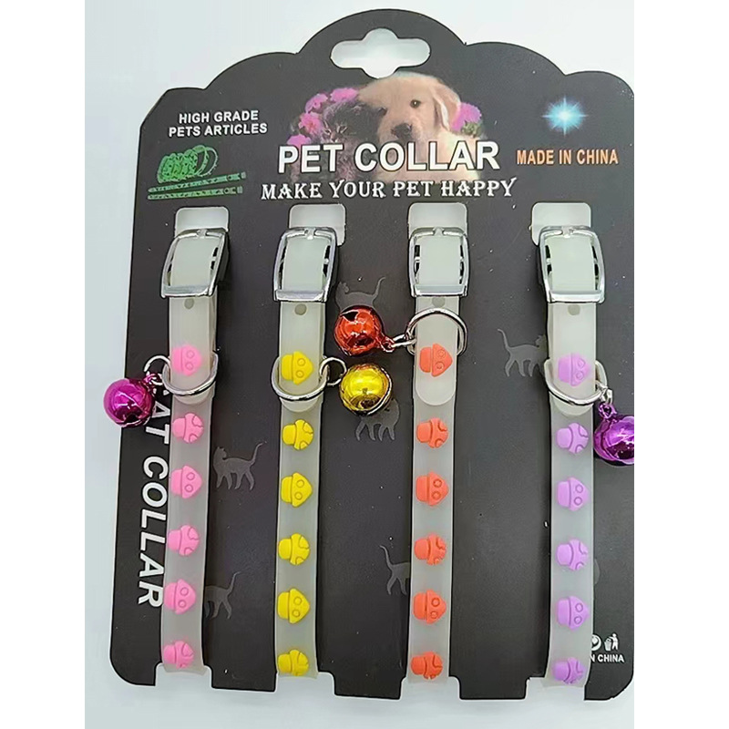 2022 nuevo collar de silicona fluorescente para gatos cachorros collar luminoso para perros cadena de gato luminoso pic 4