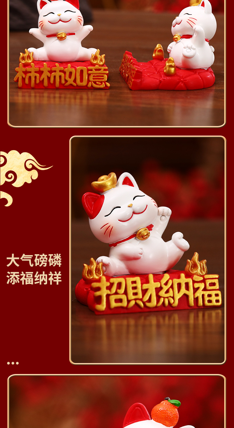 New creative Maneki Neko mobile phone stand desktop decoration resin handicraft display piece pic 10