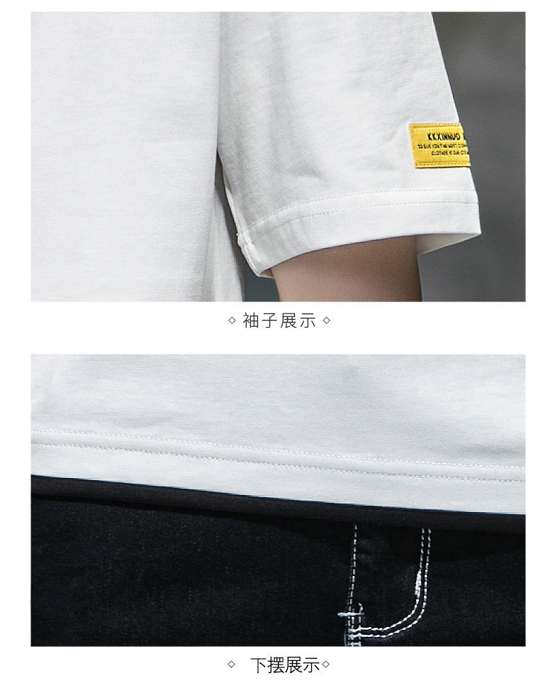 Short-sleeved T-shirt for men, Korean style, summer loose cotton T-shirt, cross-border new style, student bottom layer, half-sleeved shirt pic 40