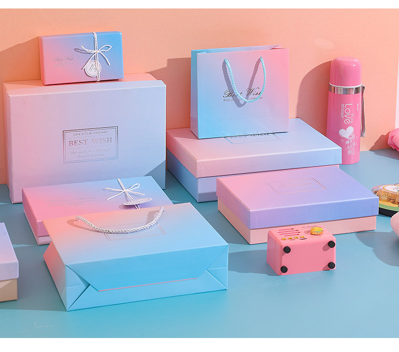 Blog Company gradient Gift box in stock, rectangular top and bottom cover gift packaging box, creative gift box, souvenir gift box pic 18
