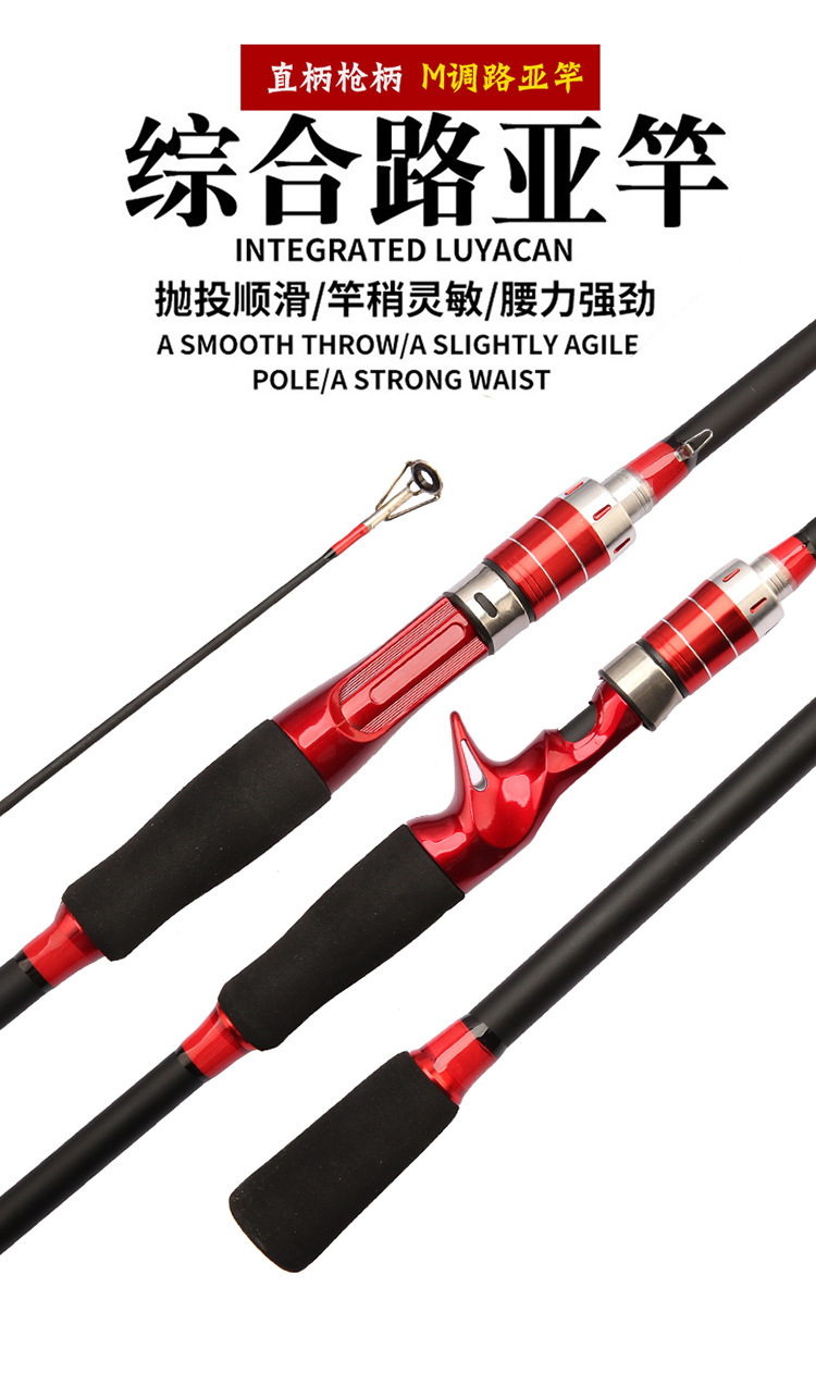 Cross-border fiberglass reinforced plastic Lull rod insert joint rod ML adjustable lull rod foreign trade Amazon long-distance throwing road sliding rod fishing rod pic 1