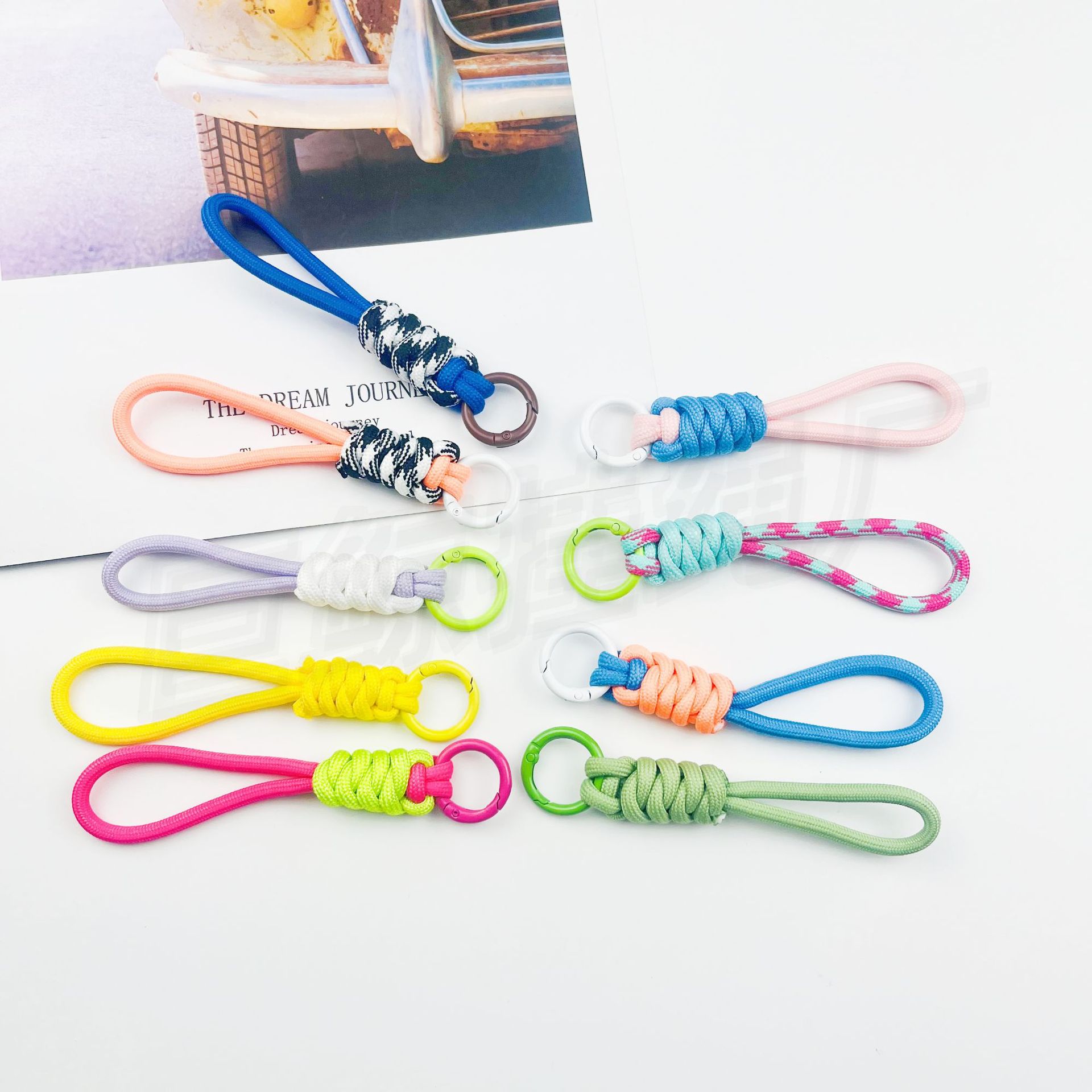 夺甲 TOLKA品牌编织手机挂绳糖果色迷你可拆打结钥匙扣短绳批发商详情13