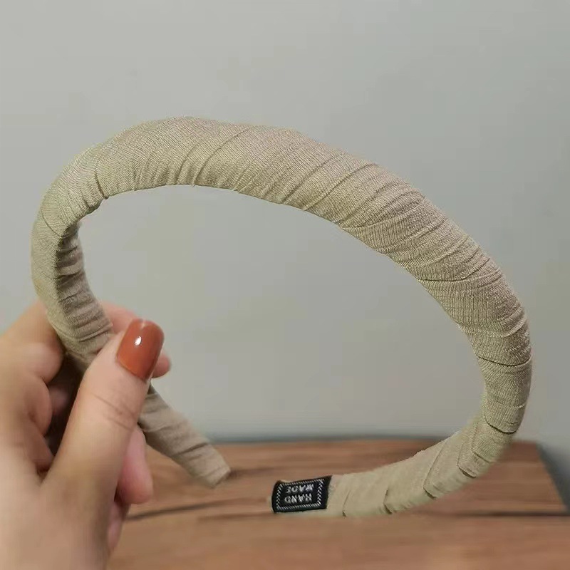 韩国INS咖啡莫兰迪裹布宽边盘发发箍女压发发卡发饰头箍头饰详情8