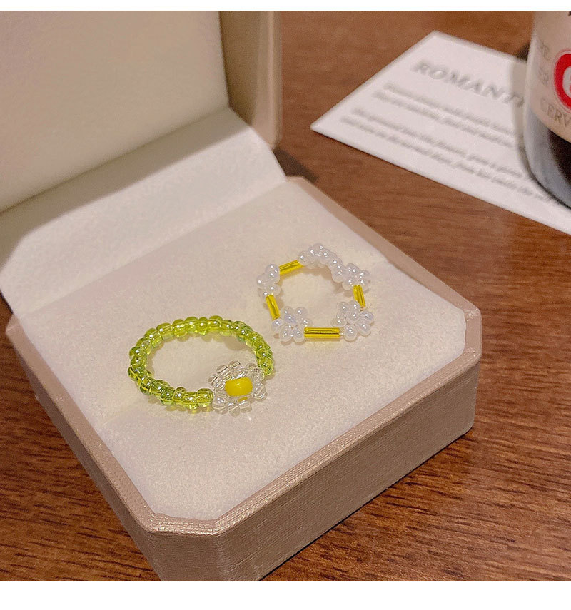 小清新弹力绳花朵戒指女新款百搭小众个性食指环春季新款套装首饰详情13