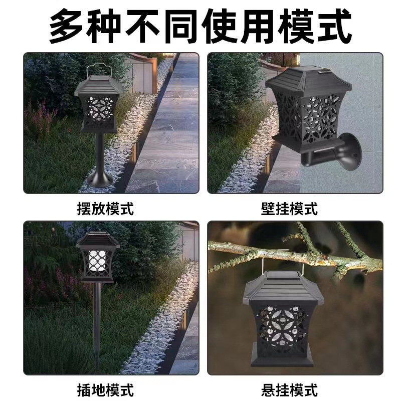 New solar lamp column head lamp, lighting flame lamp, home fence, outdoor landscape, waterproof garden and courtyard lamp pic 7