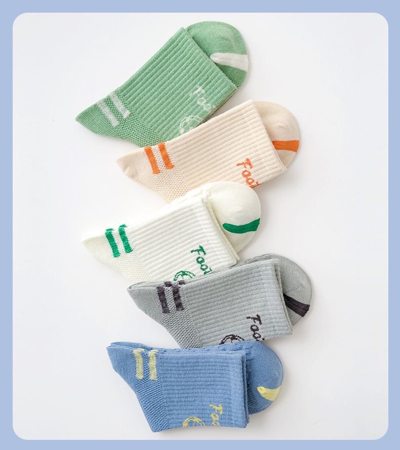 Calcetines stand one piece para niños calcetines primavera verano para niños calcetines de algodón calcetines de manga media calcetines deportivos para niños y niñas malla transpirable color sólido calcetines de moda one piece para niños pic 17