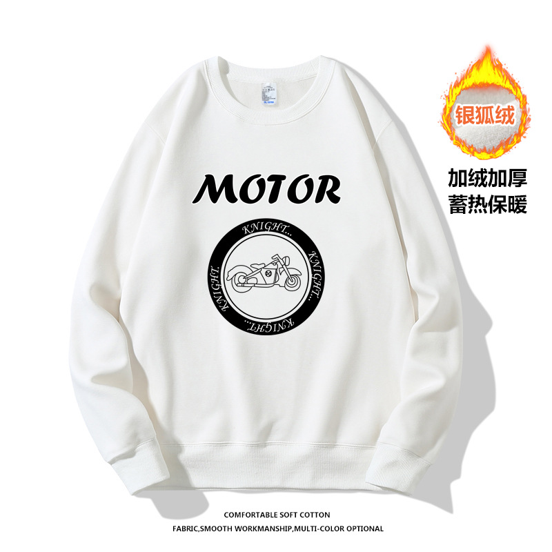 银狐绒加厚卫衣男士2022新款运动加绒长袖圆领宽松情侣秋冬卫衣潮详情11