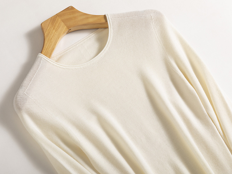 Early autumn machine-washable Yangzi yarn seamless one-piece 18-needle 100. Wool round-neck knitted sweater for women, slimming and shaping top pic 25