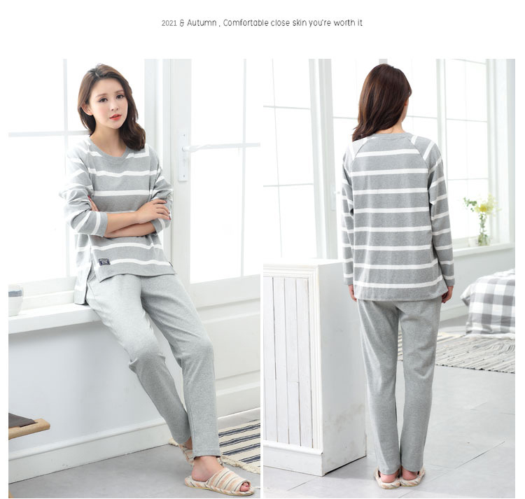 品牌情侣睡衣女长袖纯棉冬季新款韩版男士大码秋冬全棉家居服套装详情54