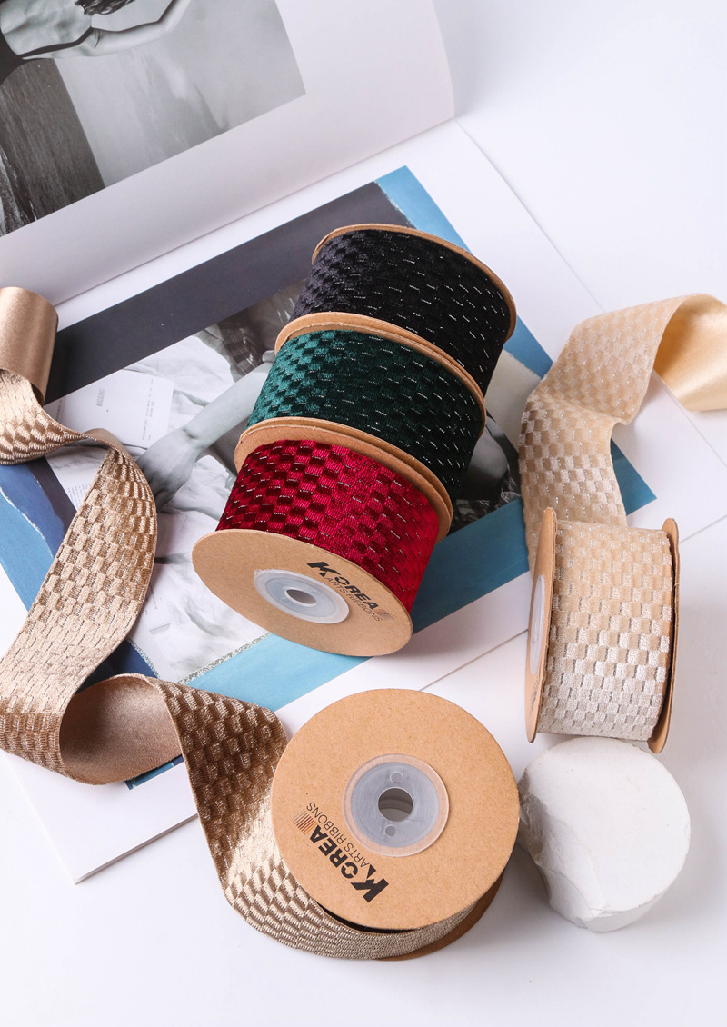 DIY silver wire flocked concave-convex checkered webbing, bow tie hair accessory, bow tie top hat, shoe flower accessory, plush silver onion ribbon pic 12