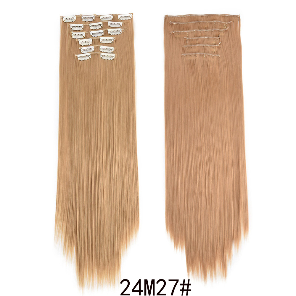 16-clip long straight hair wig for women, 6-piece clip hair extension, 6-piece straight hair extension, 6-piece hair extension pic 18