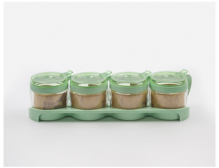 Wholesale glass round four-color glass bottles, daily necessities, kitchen sorting, seasoning boxes, seasoning bottles, self-sold by the manufacturer pic 12