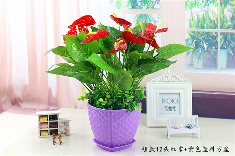批发绿植红掌假花客厅装饰绿色植物落地塑料假花摆设盆栽绢花盆景详情19