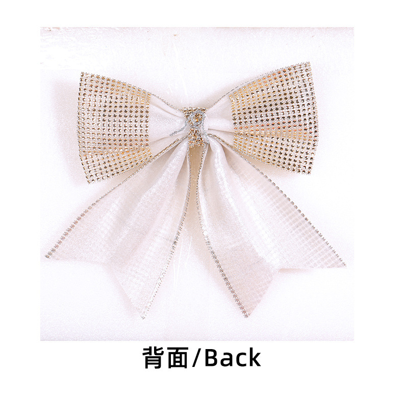 跨境圣诞闪钻蝴蝶结挂件节日橱窗圣诞树装饰大蝴蝶结布置配件批发详情12