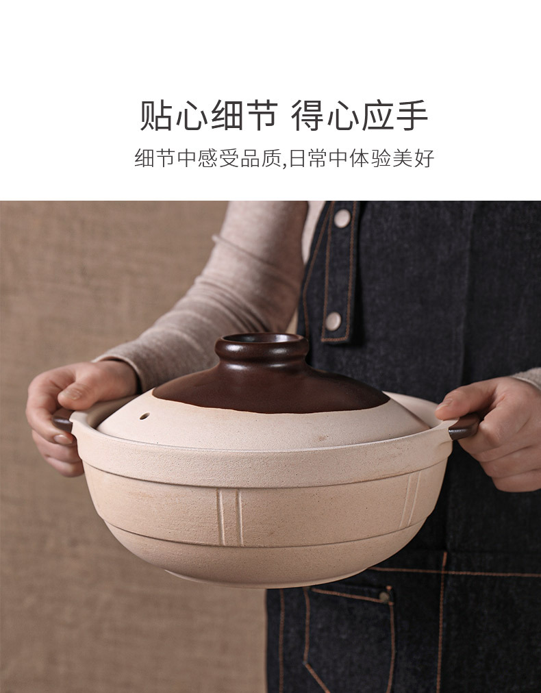 Ceramic clay pot for making soup and stewing, old-fashioned earthenware clay pot tile 煲仔饭 open flame shallow pot unglazed dry-fired at 800 degrees without cracking pic 11