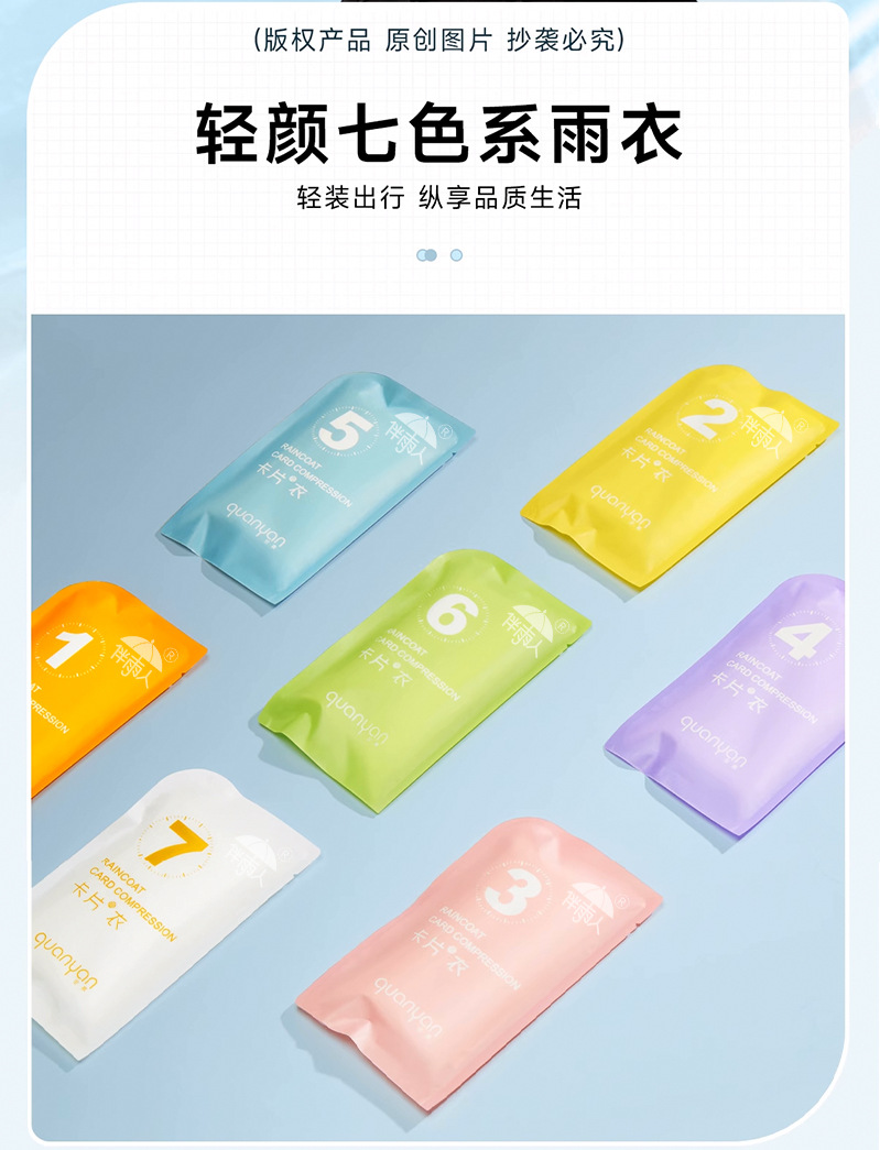 一次性雨衣成人儿童卡片加厚全身防暴雨透明便携旅游户外登山防水详情4