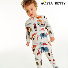 欧美风格儿童卫衣裤子秋季新款男童运动裤中小童挖掘机刺绣款长裤详情9