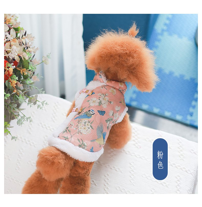 New autumn and winter Chinese-style classical Tang suit dog clothing, durable, thickened and warm pet clothing pic 12