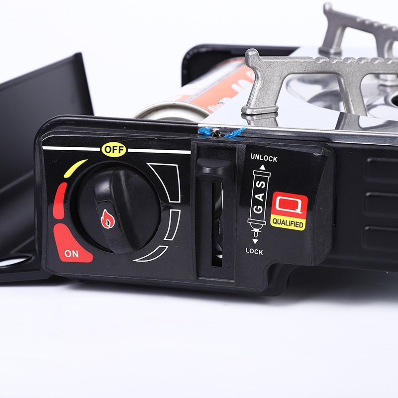 Double-burner gas stove, portable outdoor barbecue grill, household double-head gas stove pic 8