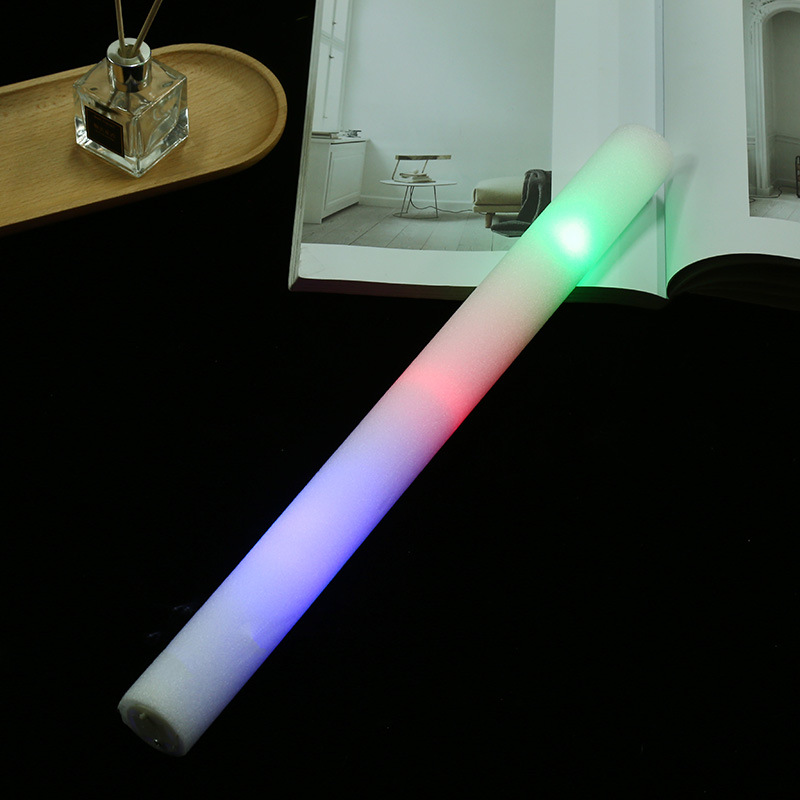 厂家批发七彩海绵发光棒泡沫棒演唱会大号荧光棒闪光棒加印logo详情6