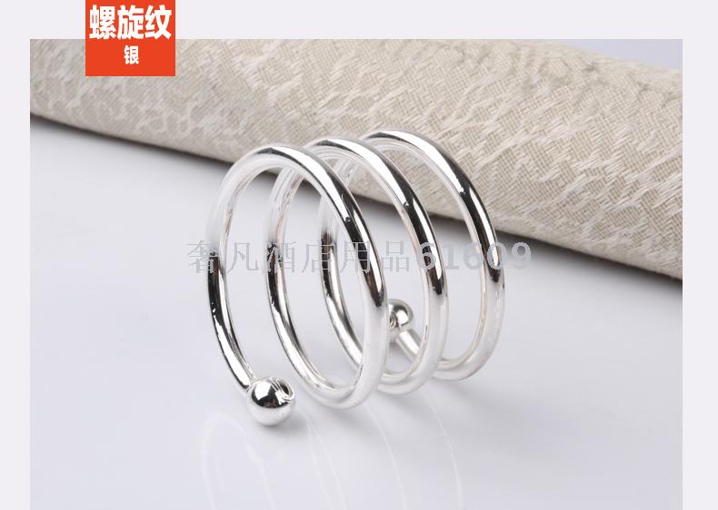 Hotel supplies, napkin rings, banquet decorations, Western food buttons, napkin rings, napkin buttons, European alloy napkin rings, gold pic 21