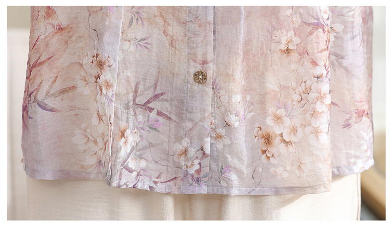 中年妈妈夏装棉麻套装洋气2024新款中老年女夏季短袖衬衫上衣薄款详情51