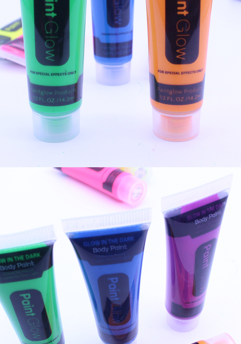跨境彩色软管装乳膏化妆脸彩化妆舞会万圣节环保人体彩绘用品详情9