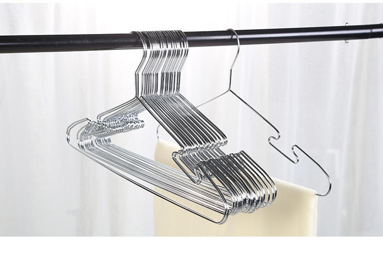 Factory direct sales of metal groove anti-slip electroplated drying hangers, creative home dry and wet dual-purpose hangers and trouser racks pic 6