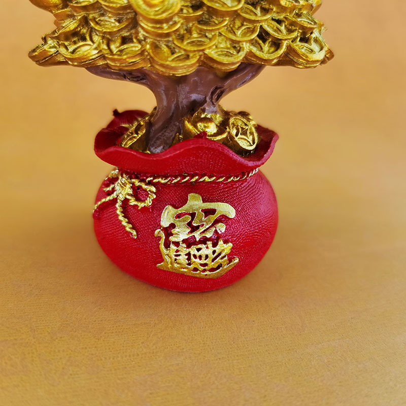 厂货供应发财树摇钱树树脂工艺品摆件财神搭配金色喜庆车饰配饰详情4