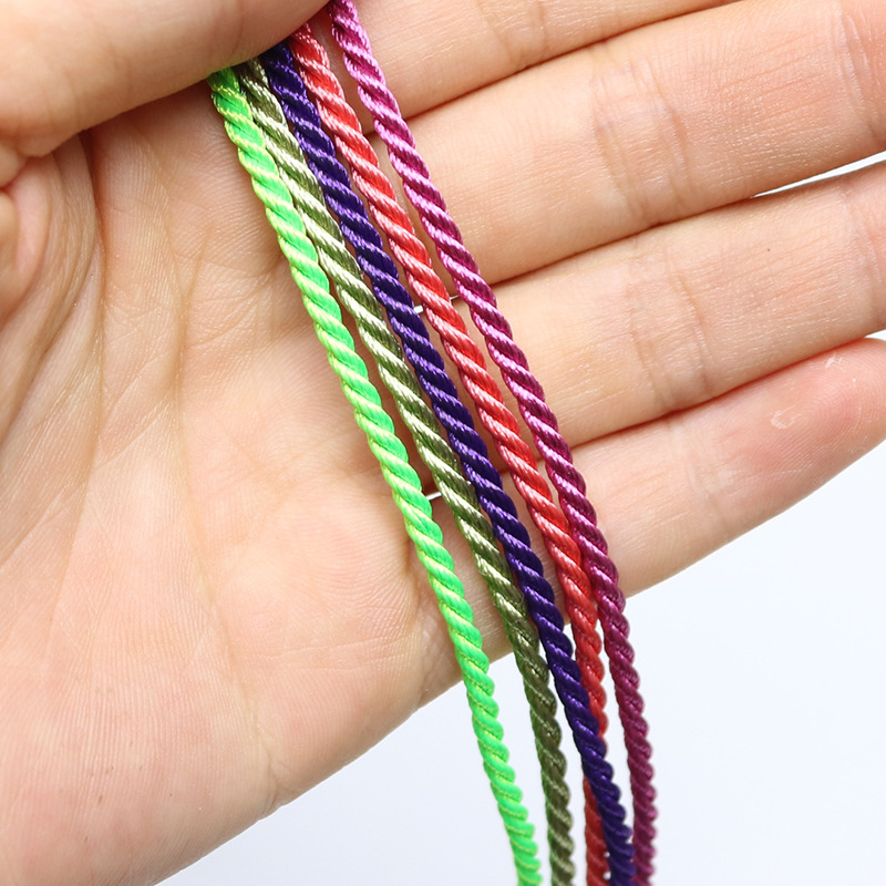 Wanshun band high-density 5mm polyester three-strand rope tassel drawstring pocket bracelet, 3mm colored binding rope, 1-5mm multi-size rope pic 14