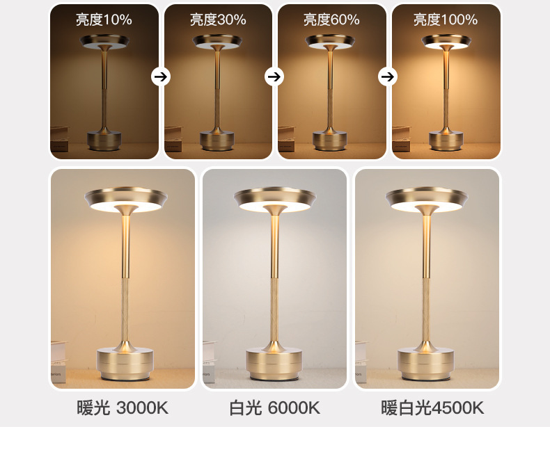 All-aluminum I-shaped retro and simple coffee restaurant table lamps, bar table lamps, bedside ambient lights, outdoor night lights pic 9