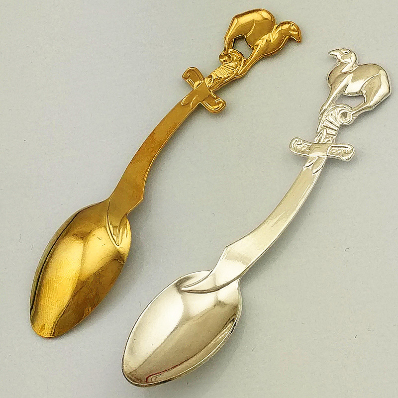 Cute camel coffee spoon, knip-shaped mirror-polished stainless steel spoon, creative high-end tableware, gold and silver (JY20) pic 29