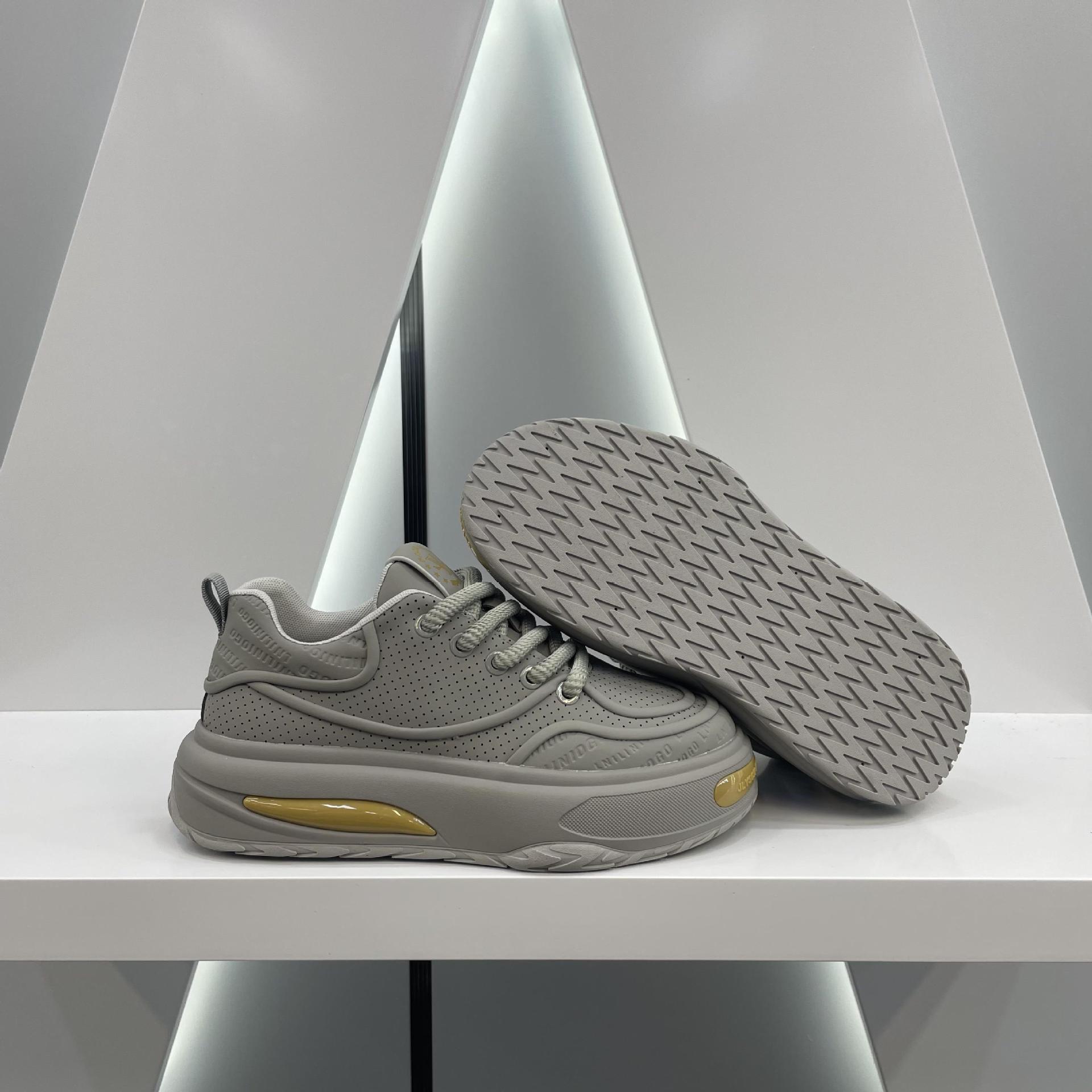 秋季新款男鞋系带低帮跑步鞋潮流鞋子增高印花时尚透气老爹鞋软底详情16