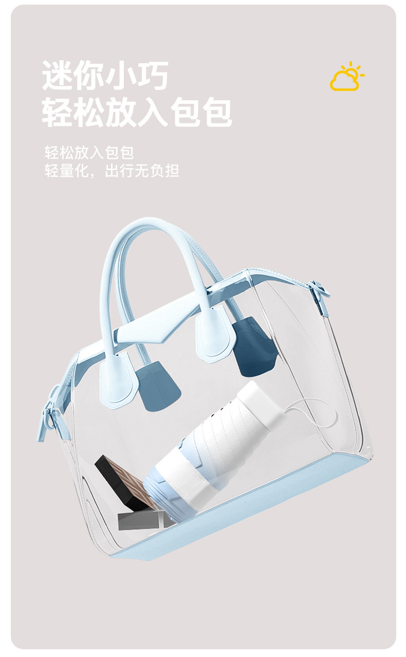 渐变色五折伞黑胶防晒防紫外线遮阳伞学生女小清新便携小巧胶囊伞详情12