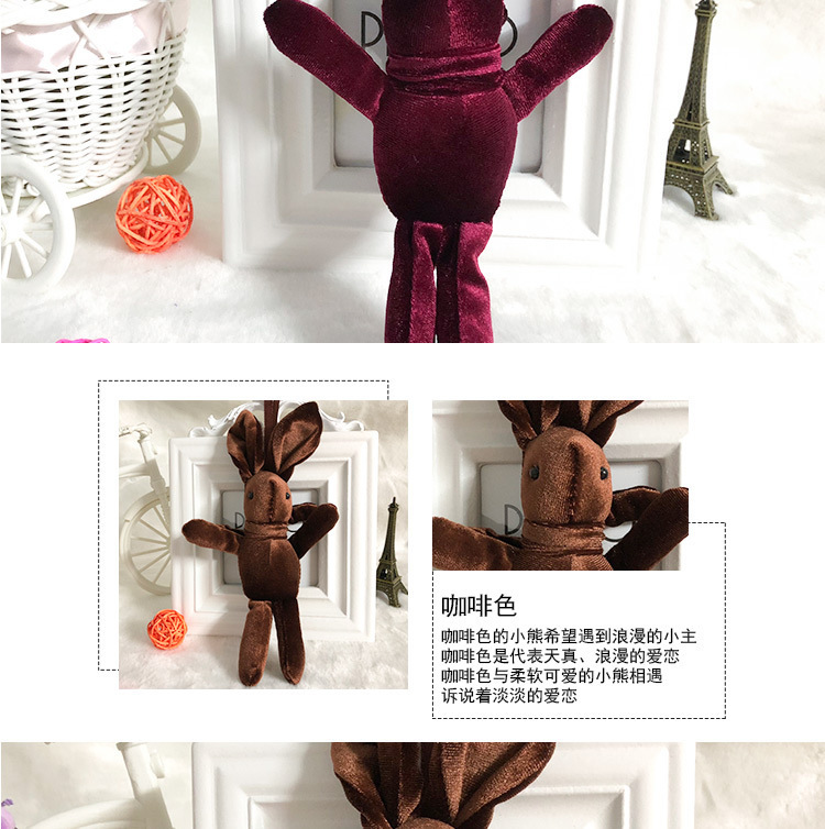 Wholesale of Korean plush Internet celebrity wish rabbit pendants, eternal flower bouquets, rabbit backpacks, keys, plush toys and accessories pic 14