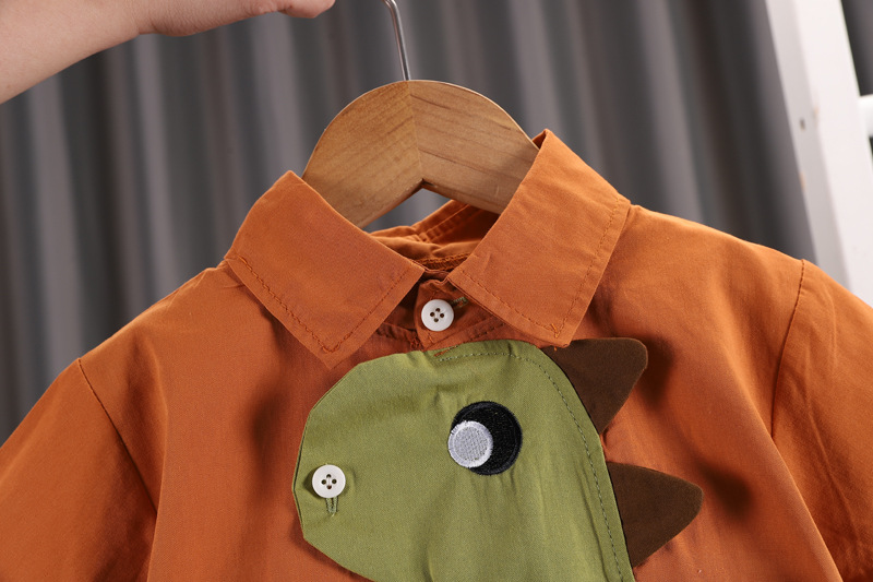 男童夏季短袖衬衫套装1-5岁男宝宝新款卡通开衫女童夏装儿童衣服详情6