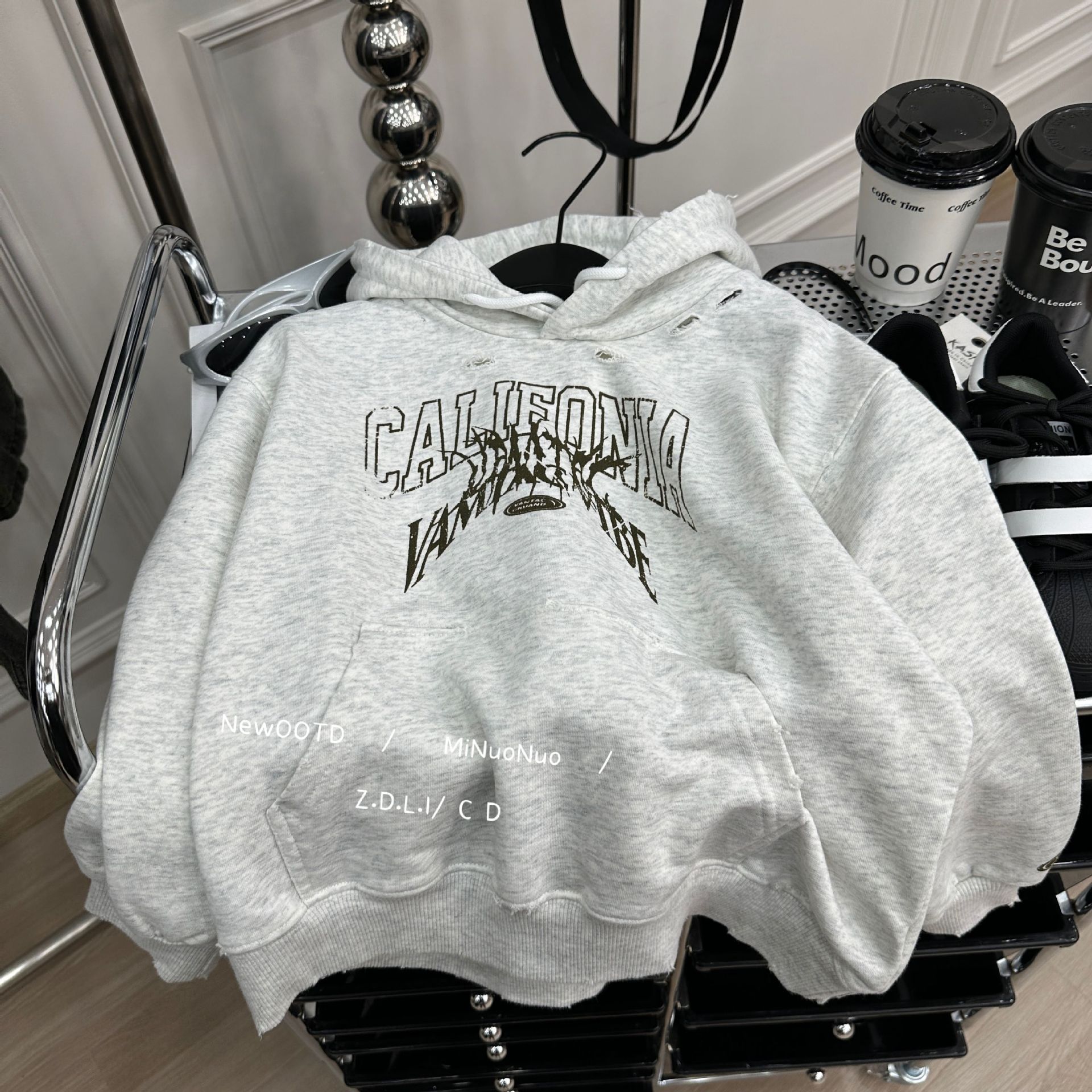 Otoño 2024 nuevo hombre moda moda moda cool broche holgado hoodies mid kids deportes casual tops pic 4