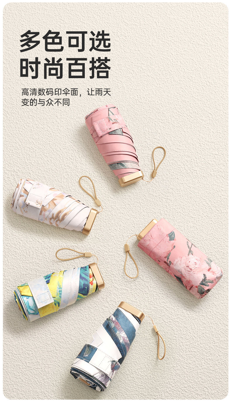 超轻太阳伞雨伞防晒防紫外线女小巧轻便防晒伞遮阳伞五折晴雨两用详情5