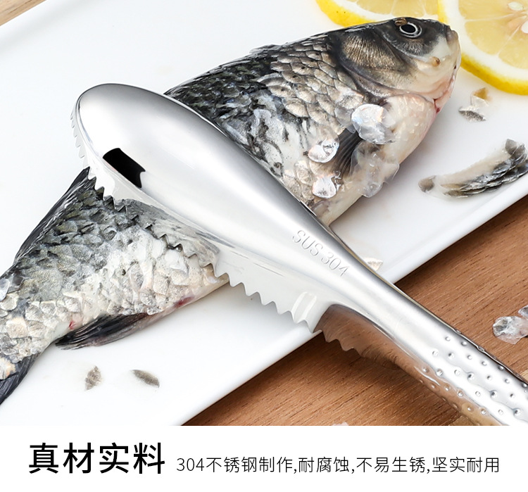 Fish scale scraper, 304 stainless steel fish scale remover, scalding knife, special tool for killing fish, household manual pic 9