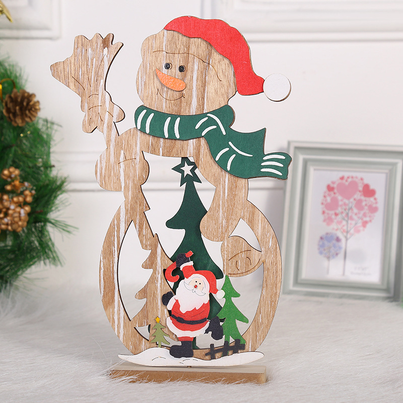 Christmas decorative wooden ornaments, table ornaments, Christmas gifts, three-dimensional wooden mini Christmas trees pic 7
